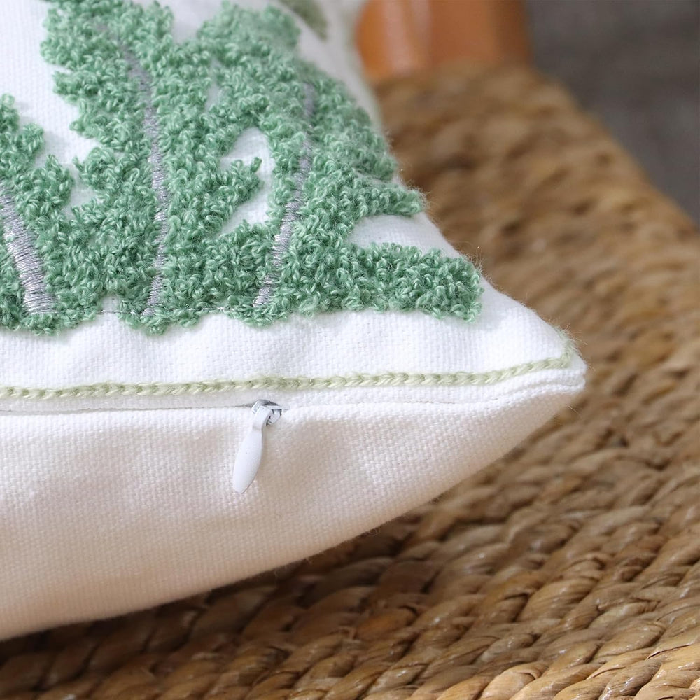 Set of 2 Embroidered Decorative Throw Pillow Covers Couch Square Pillowcases ...