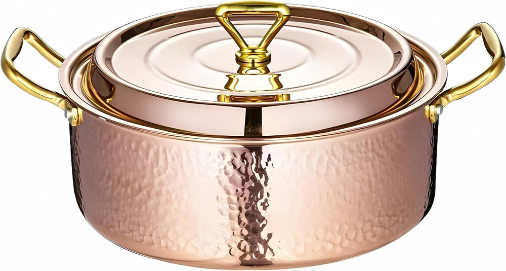 YJX 4.2QT Hammered Stock Pot