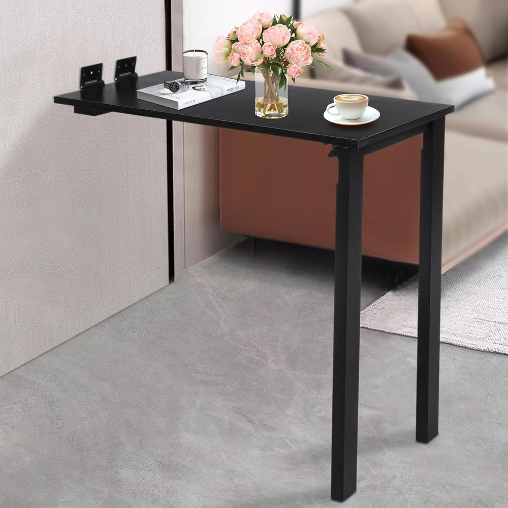 Folding Dining Table, Wall Mounted Folding Table with Support Legs, 29.52 x 1...