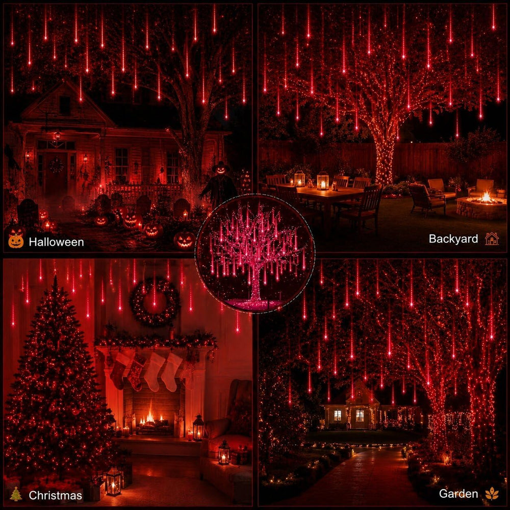 Halloween Outdoor Lights , UL Certified Red Meteor Shower Lights