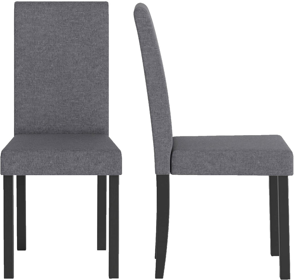 COSTWAY Fabric Armless Dining Chairs Set of 2, Upholstered Kitchen Side Chair...
