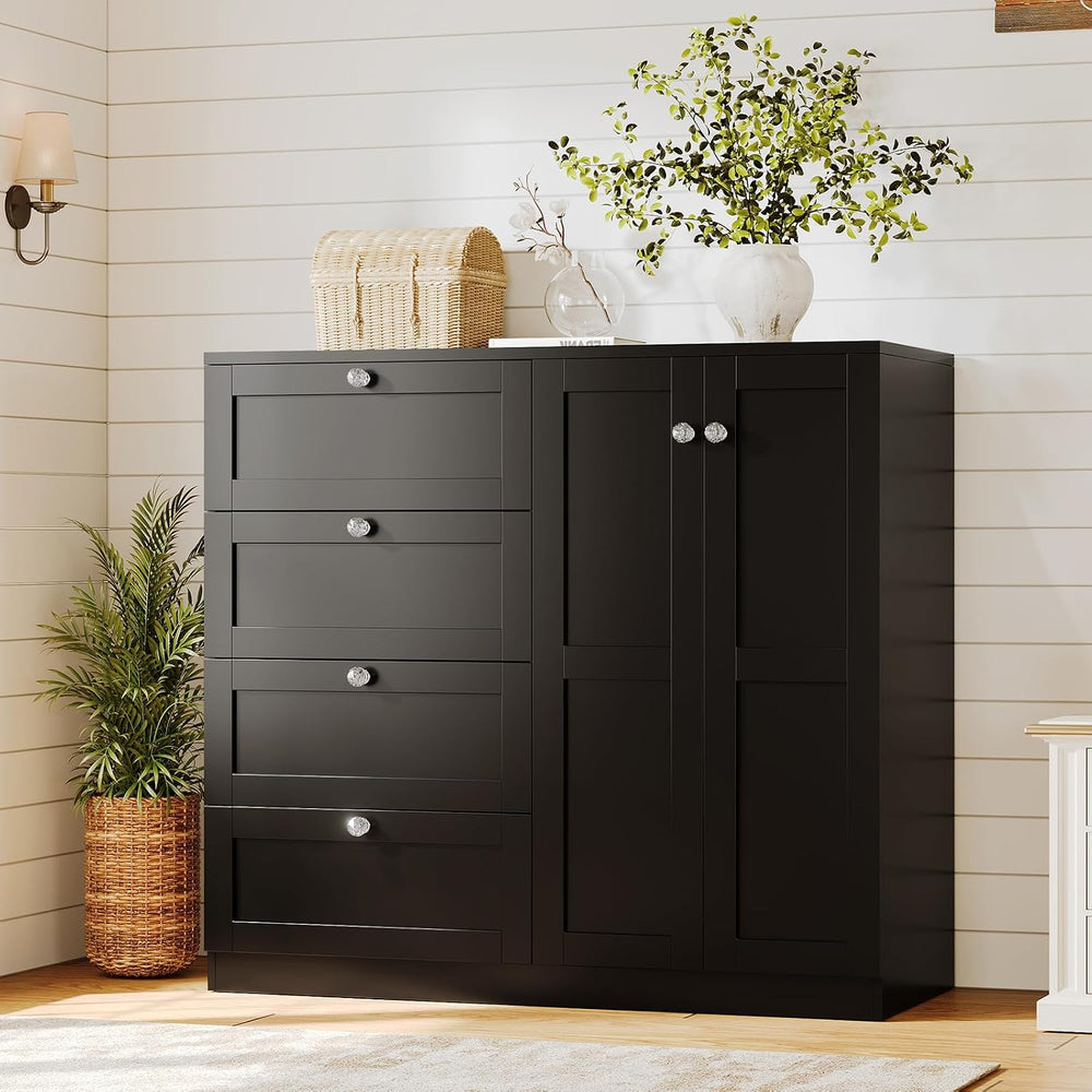 VOWNER 43''H Armoire Wardrobe Closet with 4 Drawers and 2 Doors