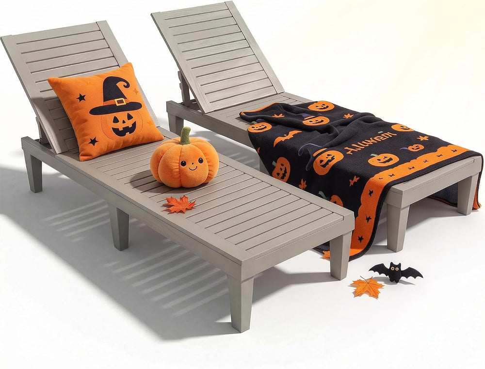 EFU Lounge Chair Outdoor,Set of 2 High-Impact PP Tanning Chairs