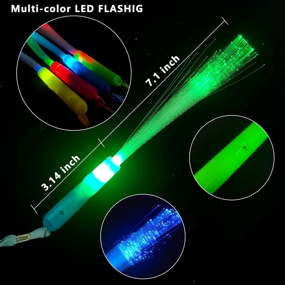 Glow Sticks Bulk Party Favor Supplies Pack Glow Fiber Optic Wands,Glow in the...