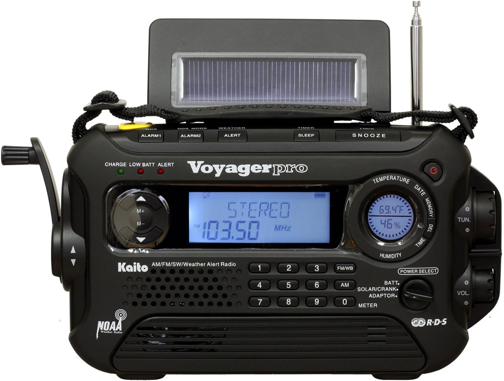 Kaito Voyager Pro KA600 Digital Solar Dynamo Hand Crank AM/FM/LW/SW & NOA...