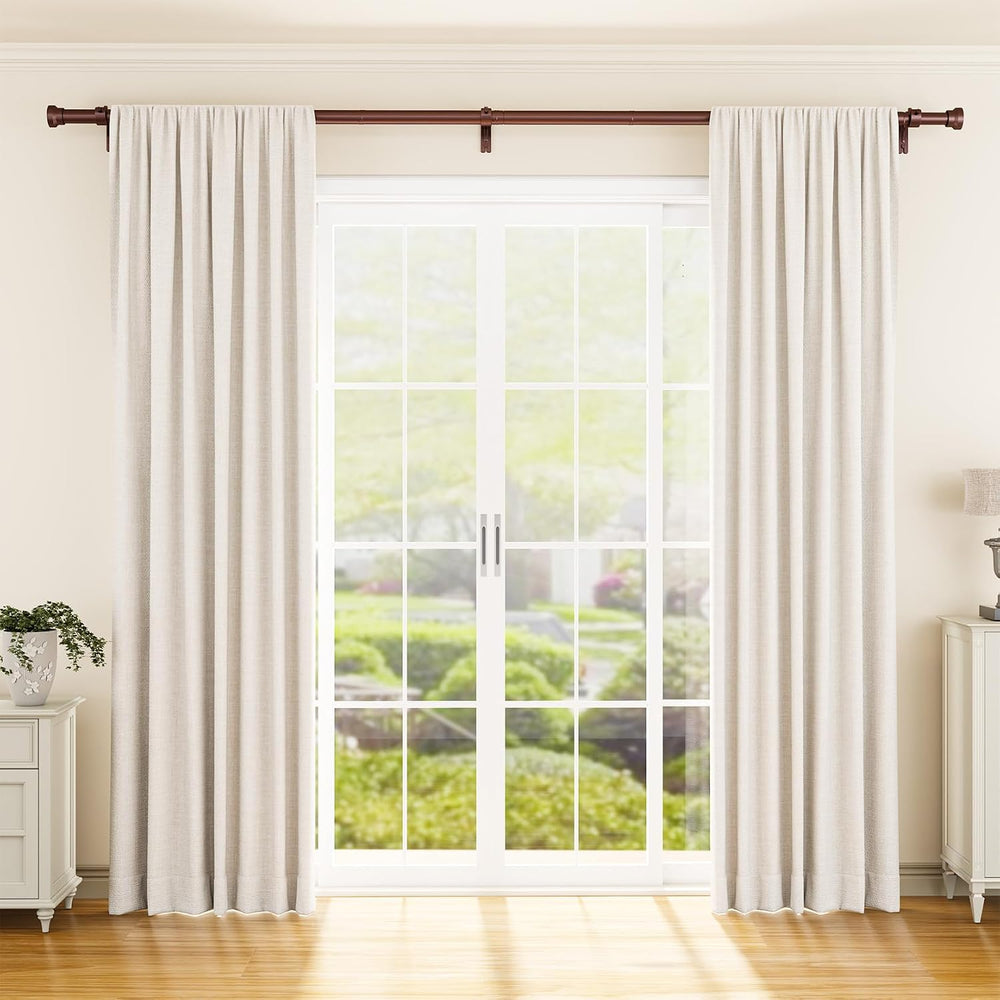 YaFex Curtain Rods 32-144 Inch, Heavy Duty 1 Inch Adjustable Curtain Rod for ...