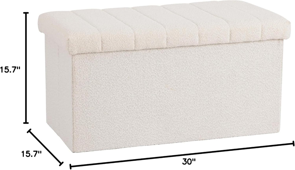 Seville Classics Cushioned Fabric Ottoman Hidden Storage Chest Footrest Chair...