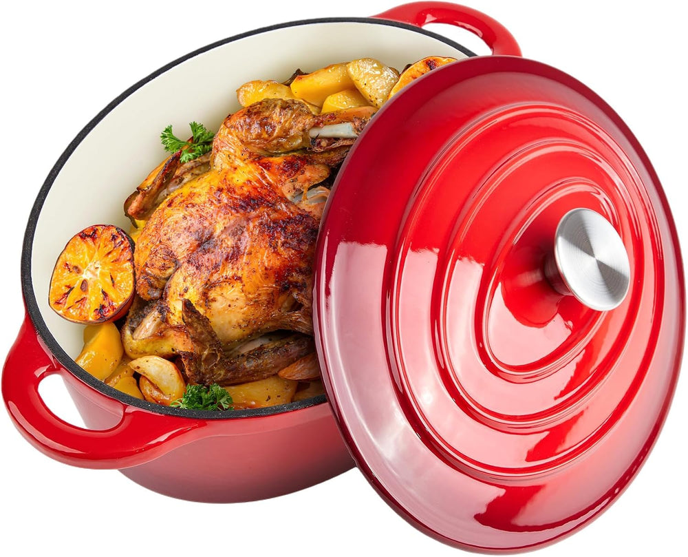5.5 Quart Oval Enameled Cast Iron Dutch Oven Pot