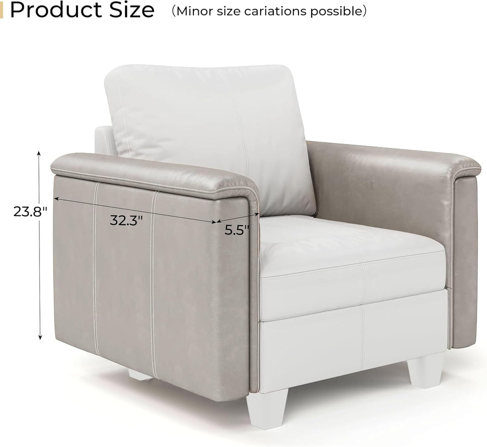 SITJOY Faux Leather Sectional, Accessories, Armrests Sectional, Greige | Soft...