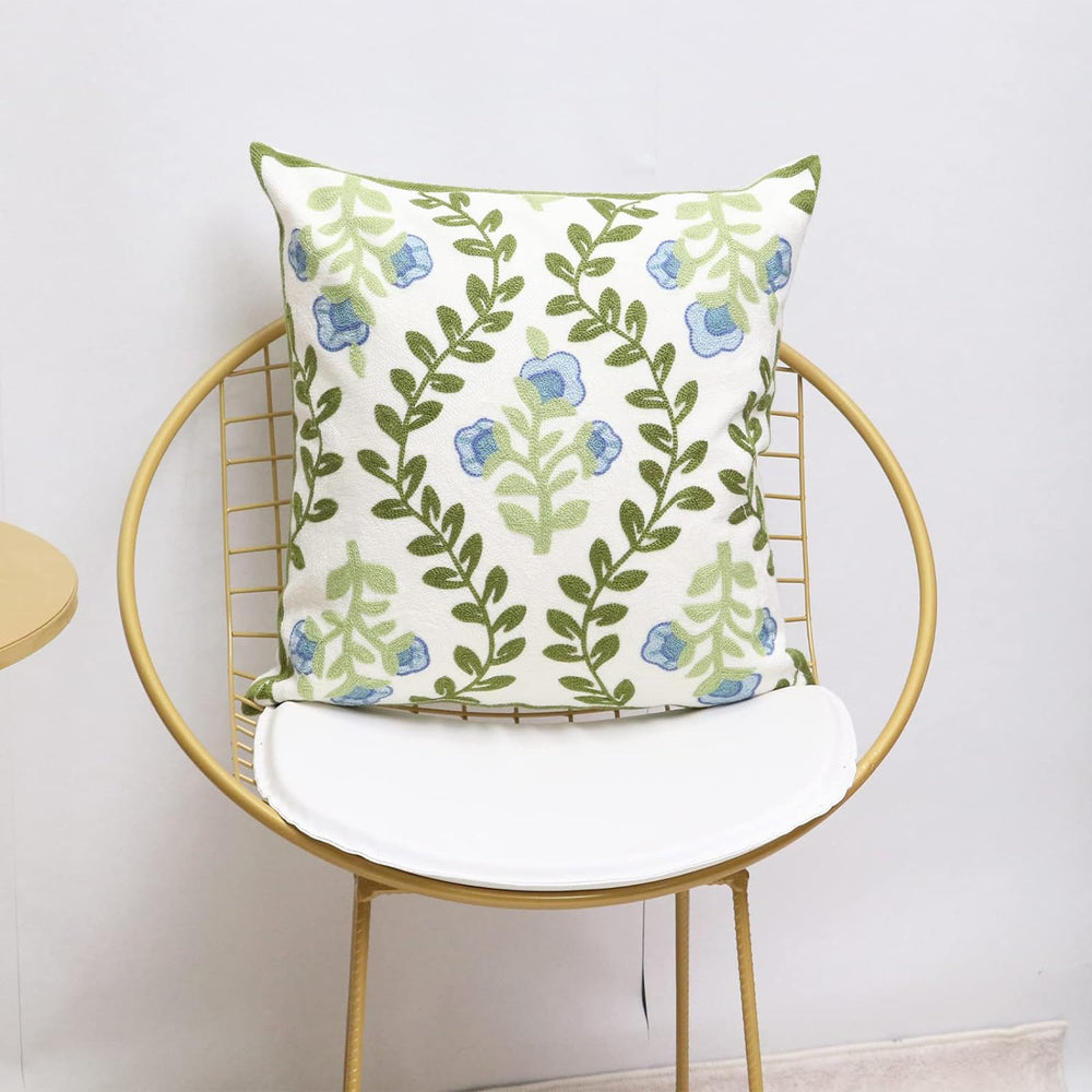 Set of 2 Embroidered Decorative Throw Pillow Covers Couch Square Pillowcases ...