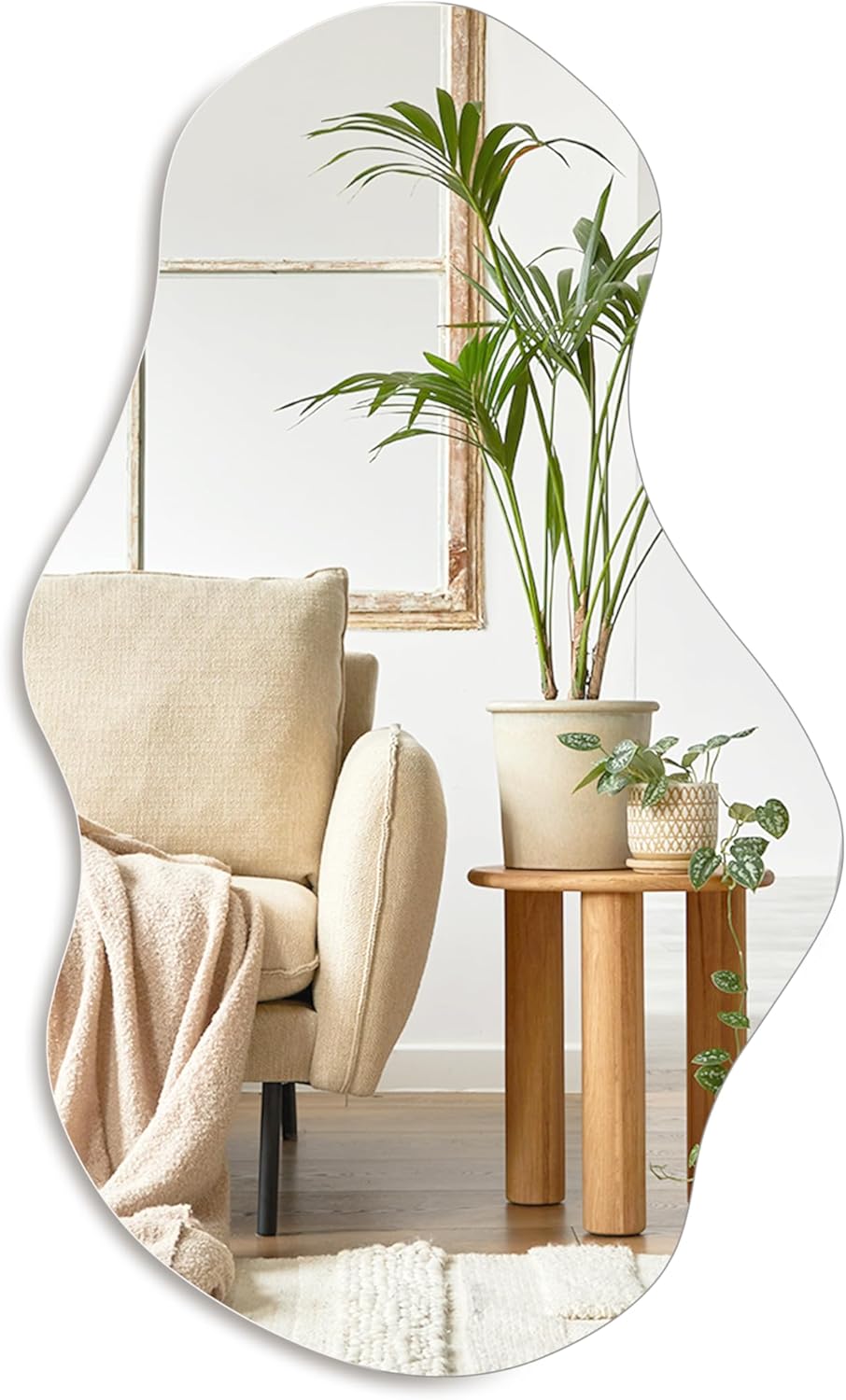PERFNIQUE Irregular Wall Mirror Asymmetrical Mirror, 28''x17''...