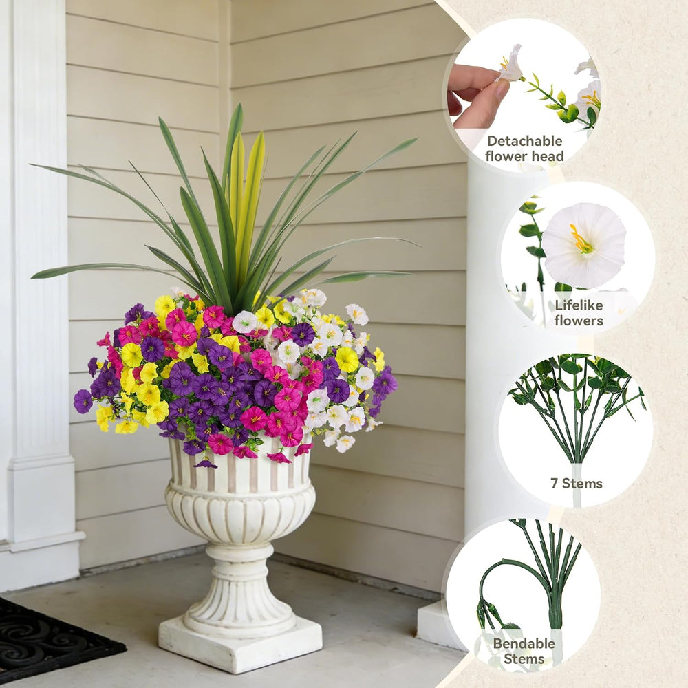INXUGAO Artificial Flowers for Outdoors Fake Plants UV Resistant Outside
