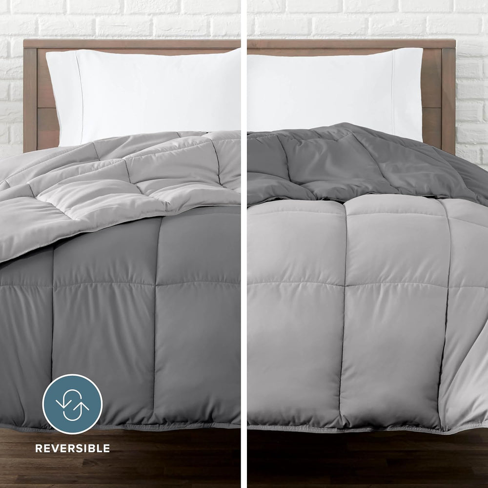 Bare Home Reversible Comforter (Twin/Twin XL, Grey/Light Grey)