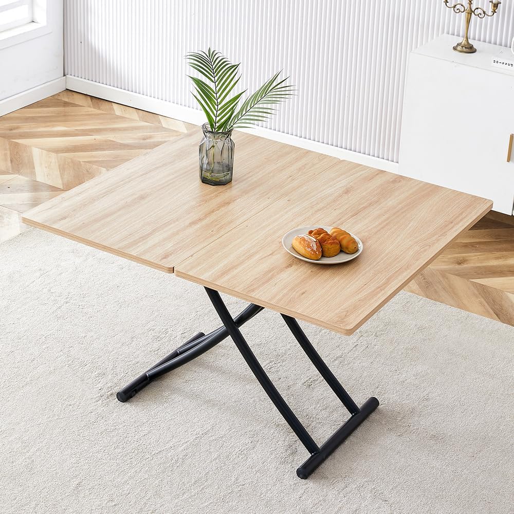 Adjustable Height Coffee Table to Dining Table, Lift Top Foldable Dining Tabl...