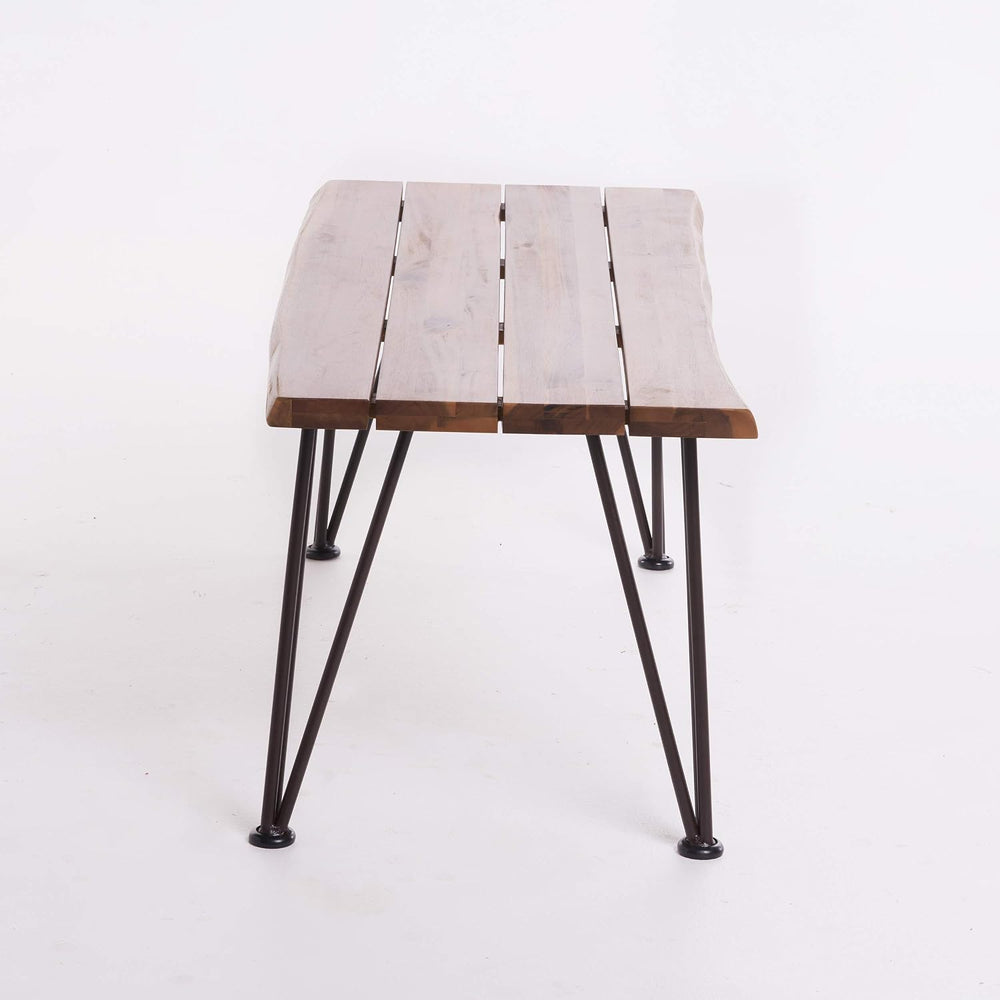 Christopher Knight Home Zion Outdoor Industrial Iron and Teak Finished Acacia...