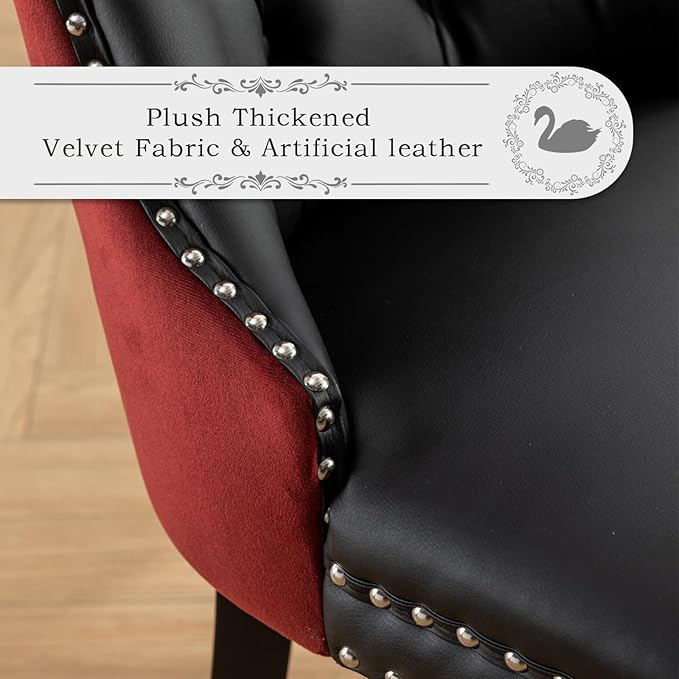 Leather Upholstered Dining Chairs Set of 8, Modern Style Kitchen Side Chairs ...