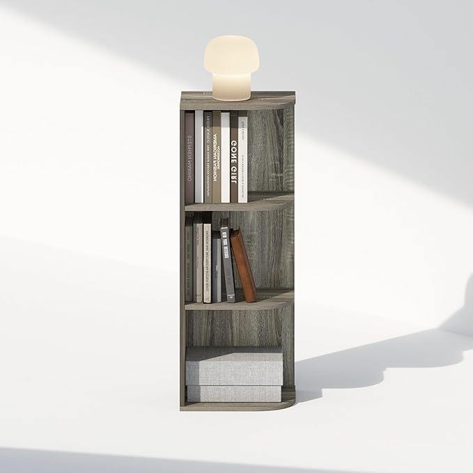 Furinno Reed Corner Shelf, 3-Tier Corner Bookshelf, Book Shelf, Corner Shelves