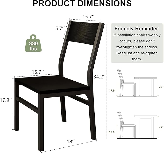 Feonase Dining Chairs Set of 6, Modern Kitchen Chairs with Ergonomic Backrest...