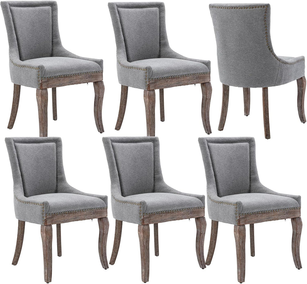 Modern Dining Chairs Set of 6, High Back Dining Chairs Side Chairs with Solid...