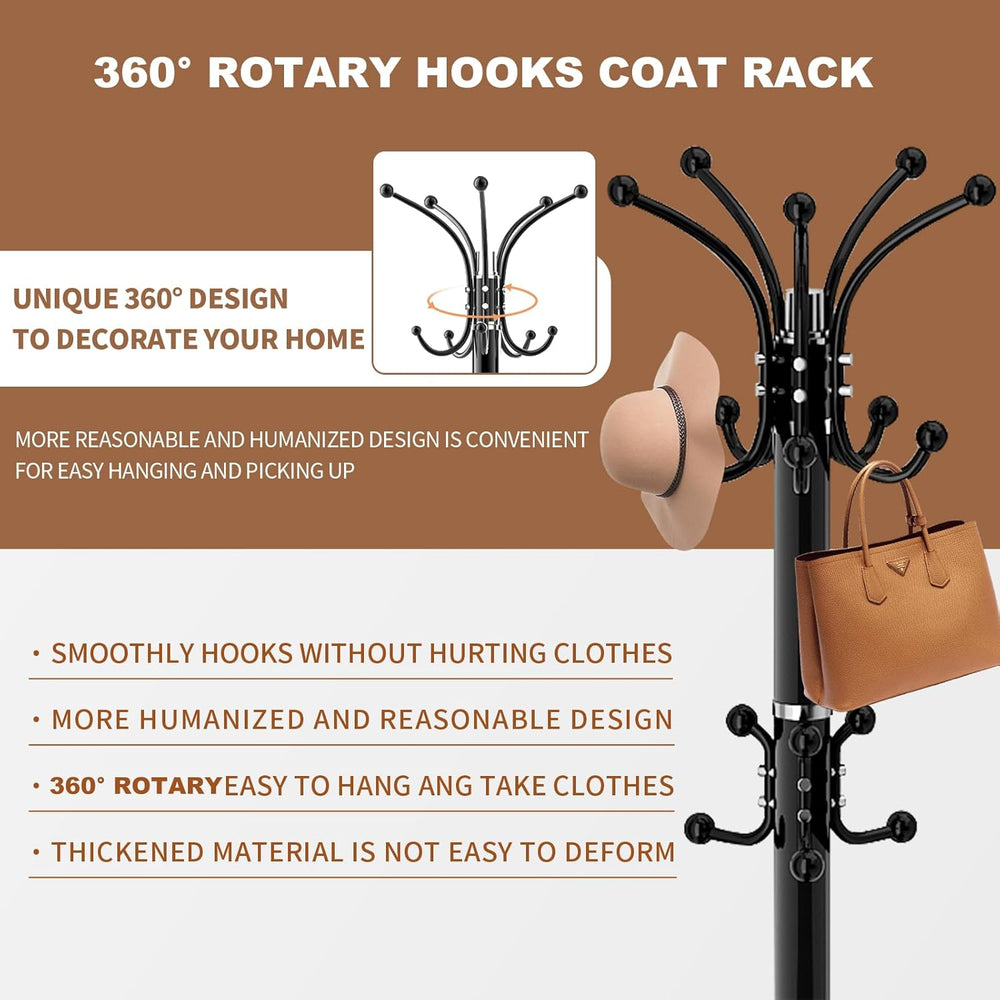 Modern Metal Coat Rack Stand, Coat Rack Freestanding with Natural Marble Base...