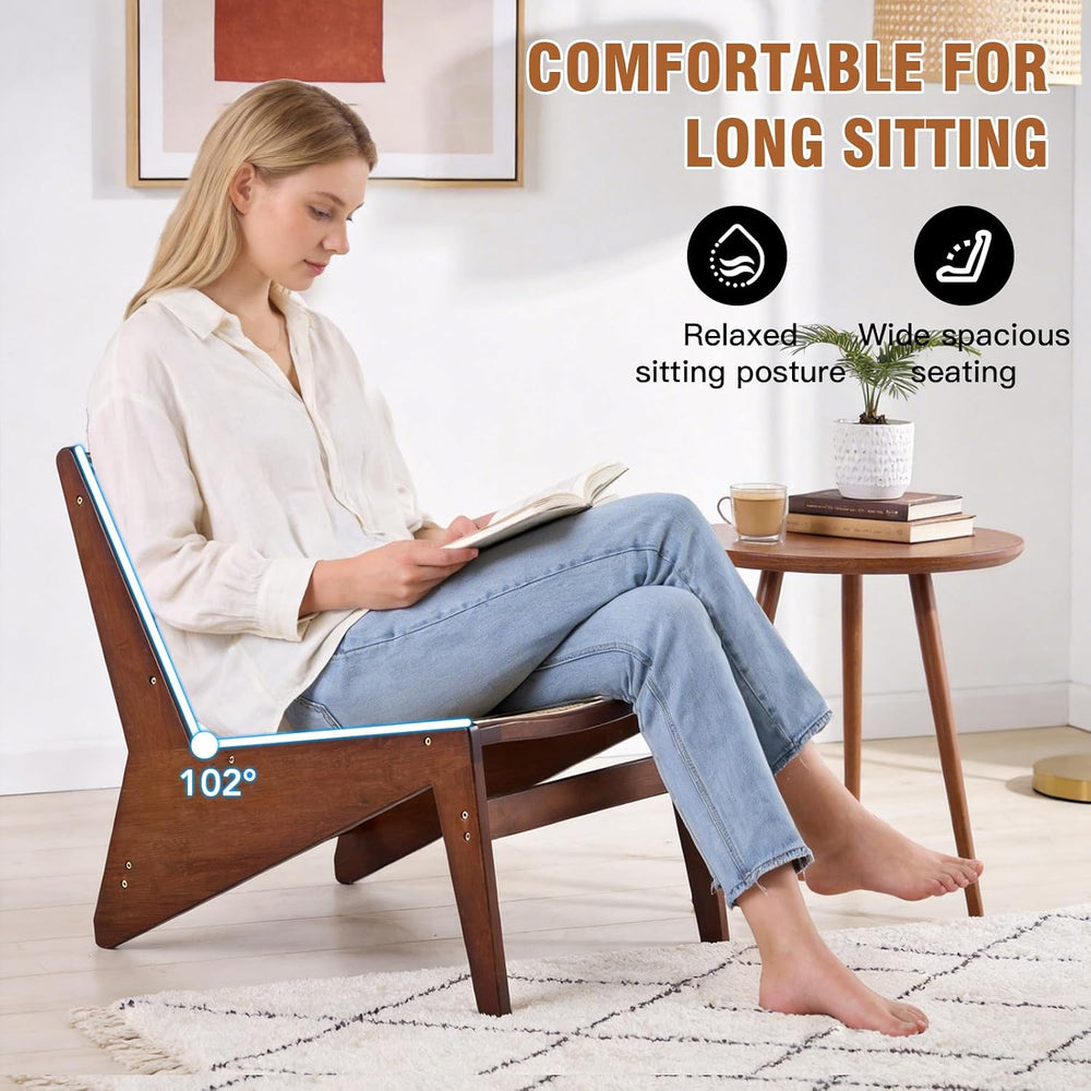 MBOOYOME Mid Century Modern Accent Chair, Compact Low-Profile Lounge Chair