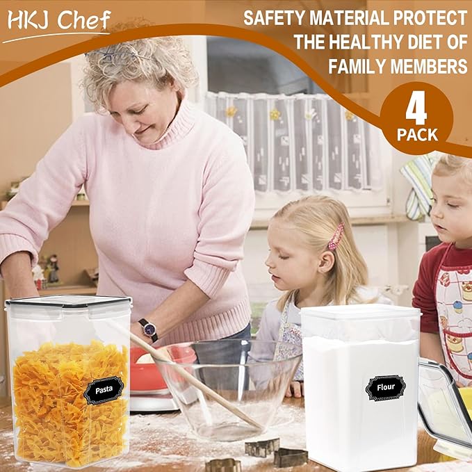 HKJ Chef 4 Pack Extra Large Airtight Food Storage Containers