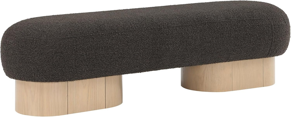 Meridian Furniture 22001Brown Robertson Collection Art Deco Bench with Luxuri...