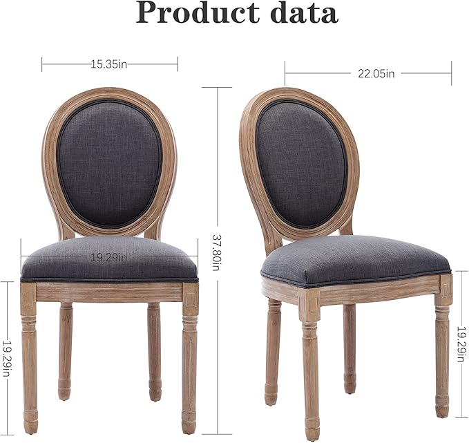 Nrizc French Dining Chairs Set of 2, Farmhouse Dining Chairs, Vintage Country...