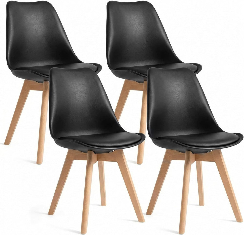 Dining Chairs Set of 4, Modern Upholstered Dining Room Chairs with PU Leather...