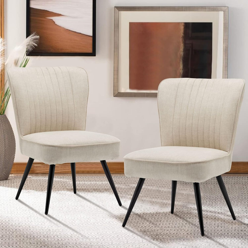Alunaune Accent Chair Set of 2 Upholstered Living Room Chairs Modern Bedroom ...