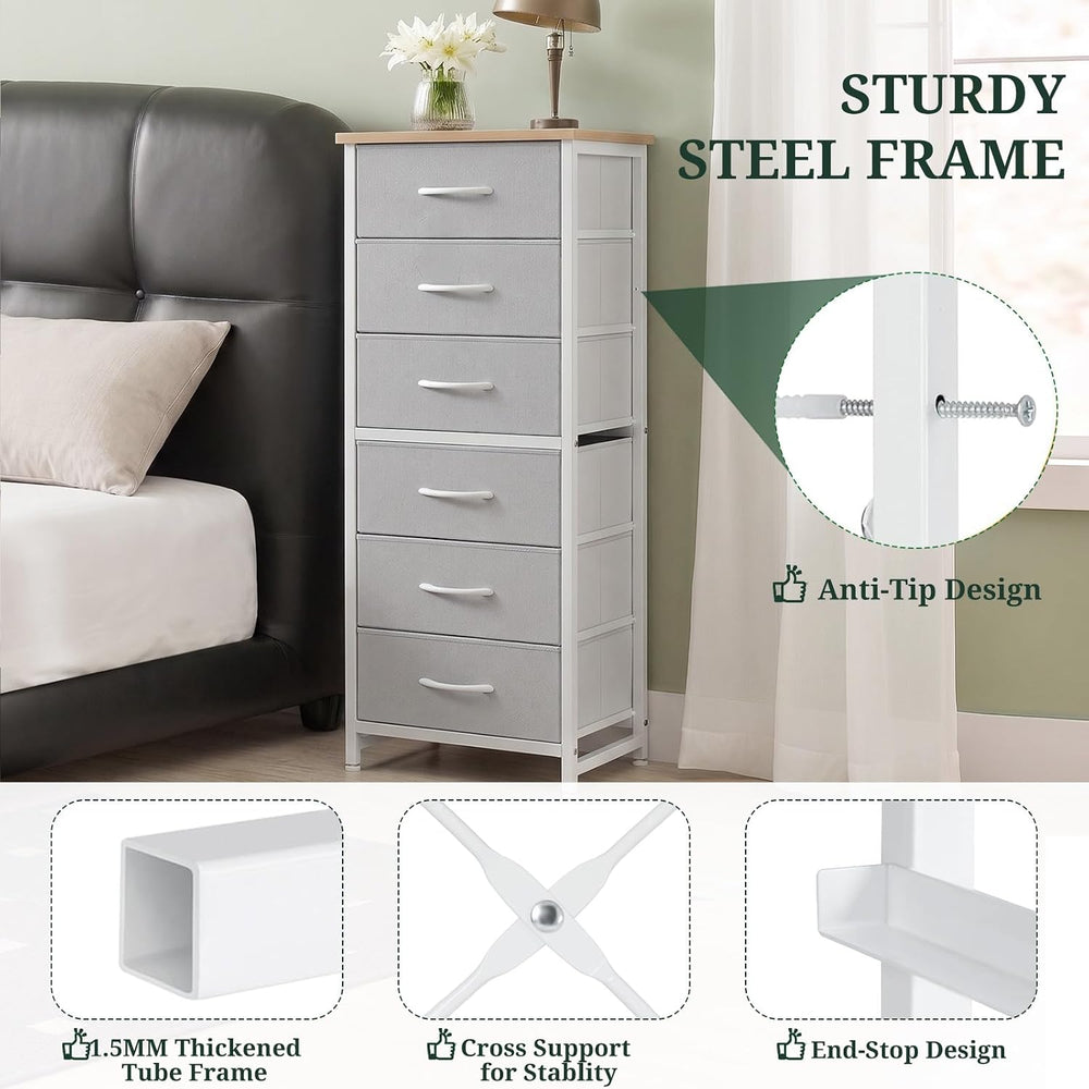 6 Drawers Dresser for Bedroom, Fabric Storage Tower Organizer