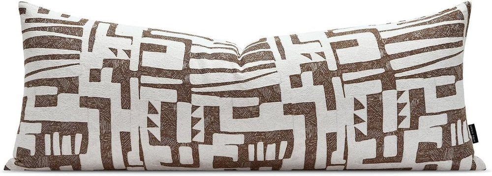 Long Lumbar Pillow Cushion Cover 14x36, Double Sided Modern Geometric High-De...