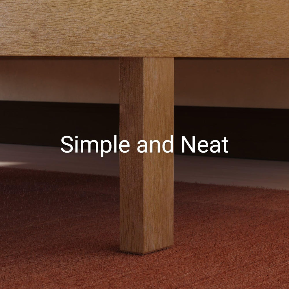 LIFEMENT Twin Bed Frame Classic Wood Platform, Noise Free, Under Bed Storage,...