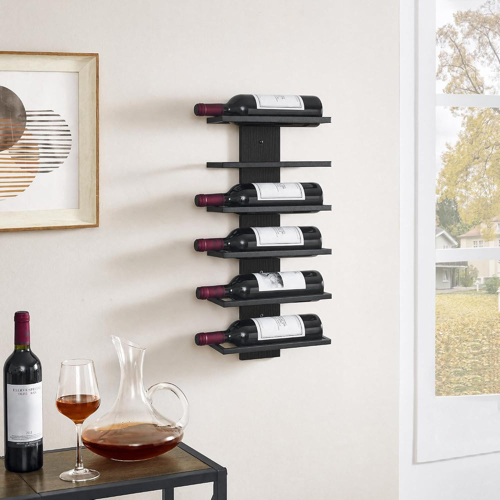 Hoctieon 2-Set 6 Tier Wall Mount Wine Rack, Wall Mounted Wine Bottle Racks fo...