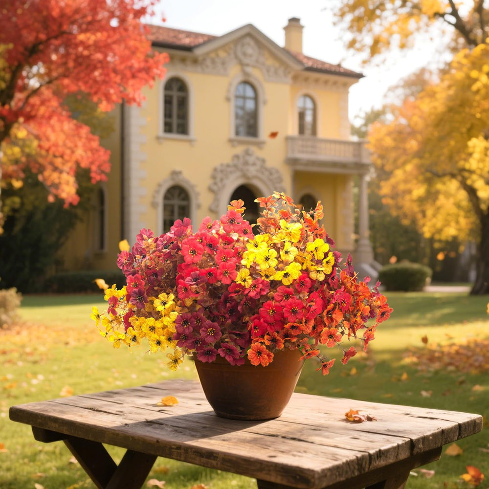 Grunyia 20 Bundles UV Resistant Artificial Fall Flowers for Outdoor - No Main...