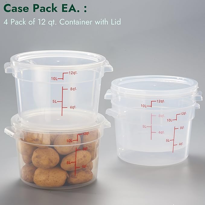 CURTA 12 Quart Translucent Round Food Storage Container