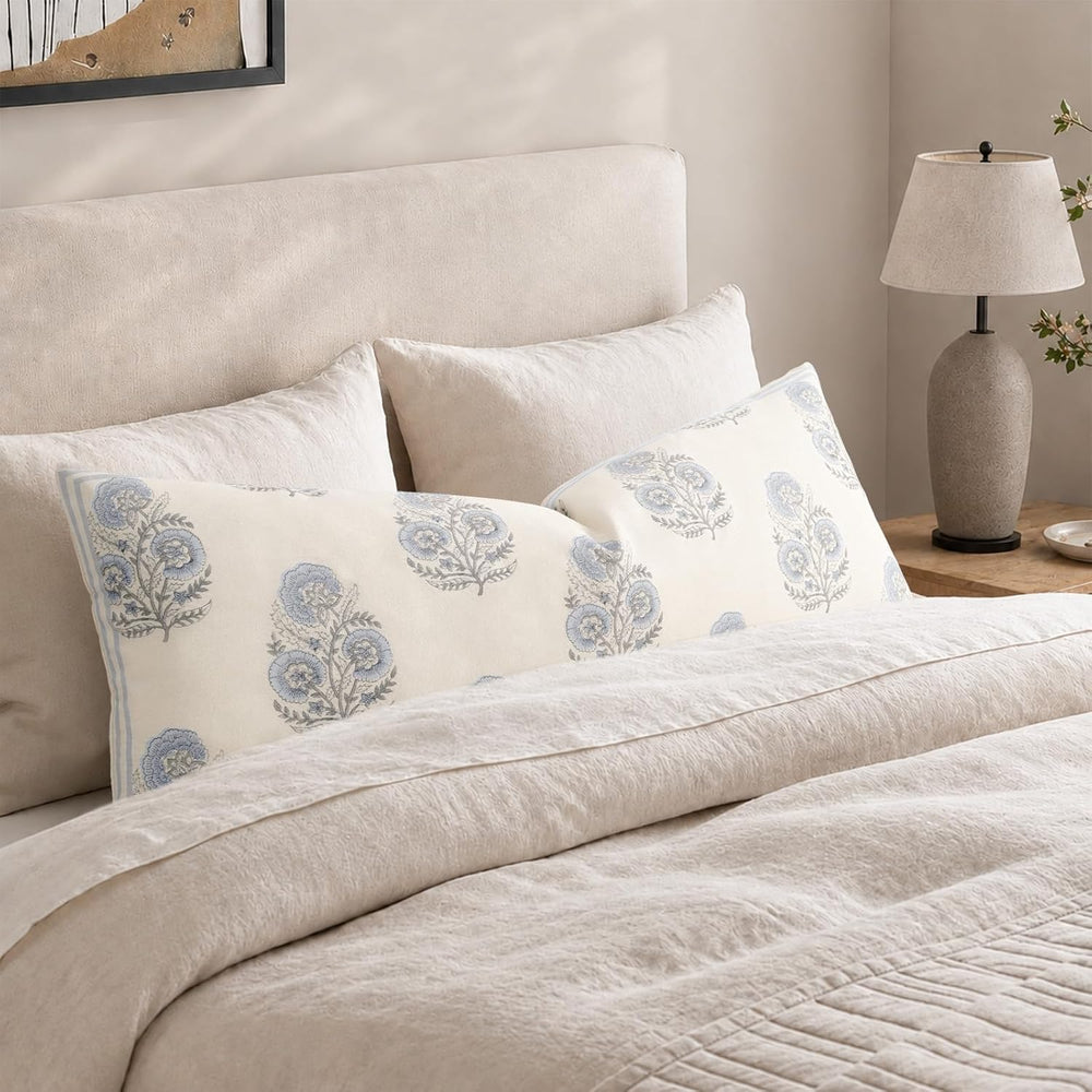 Vintage Floral 14x36 Lumbar Pillow Cover for Bed Pack of 1, Double-Sided Bota...