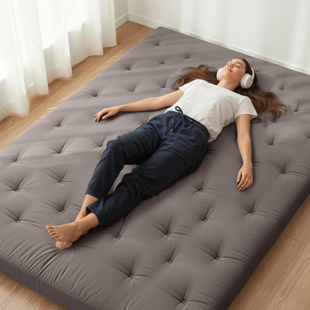 ZonLi Japanese Floor Futon Mattress 100% Cotton Cover Foldable Portable