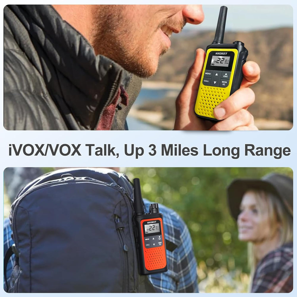 NXGKET Walkie Talkies Long Rang 5 Miles, FRS, Adults, Rechargeable, NOAA