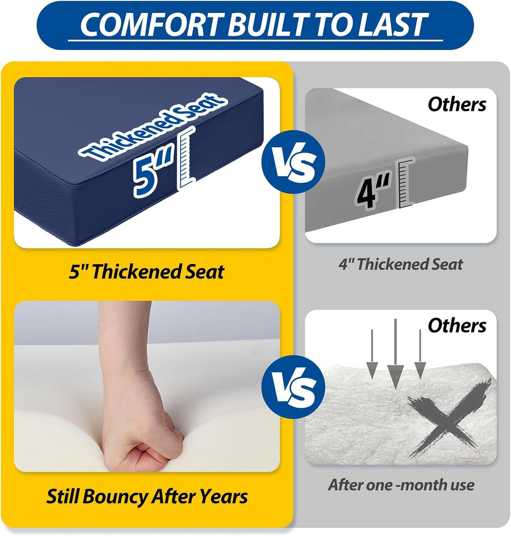 AAAAAcessories Outdoor Chair Cushions, 24 x 24 x 5 + 19 in, Set of 1