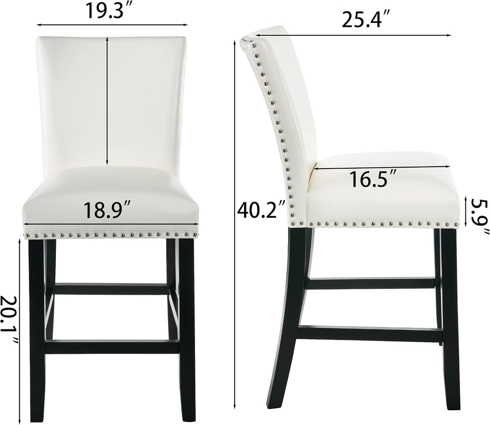Glass Counter Height Bar Table Stools Set for 4, 42"D Table Set