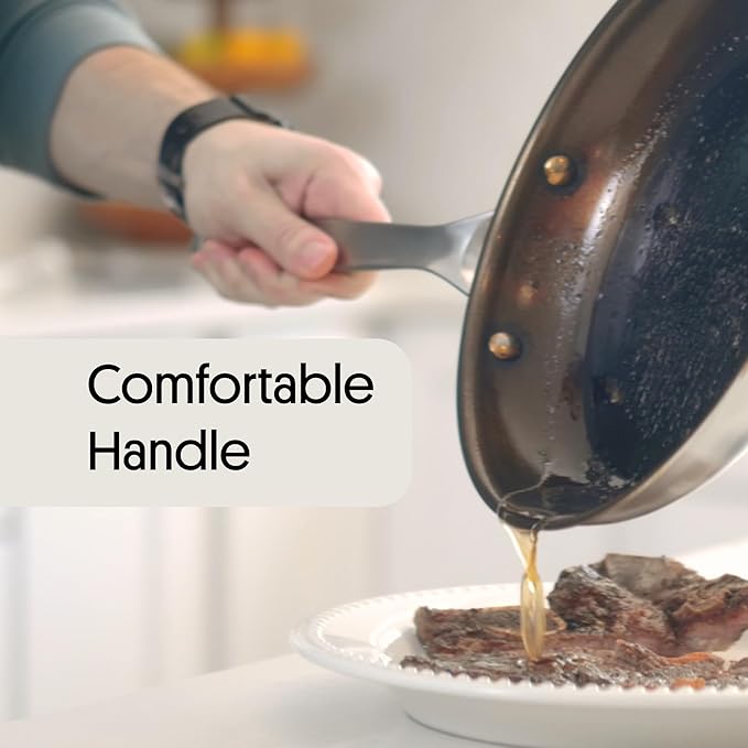 STRATA Carbon Steel Clad 8.5" Frying Pan Skillet, 3-Ply Carbon Steel Coo...