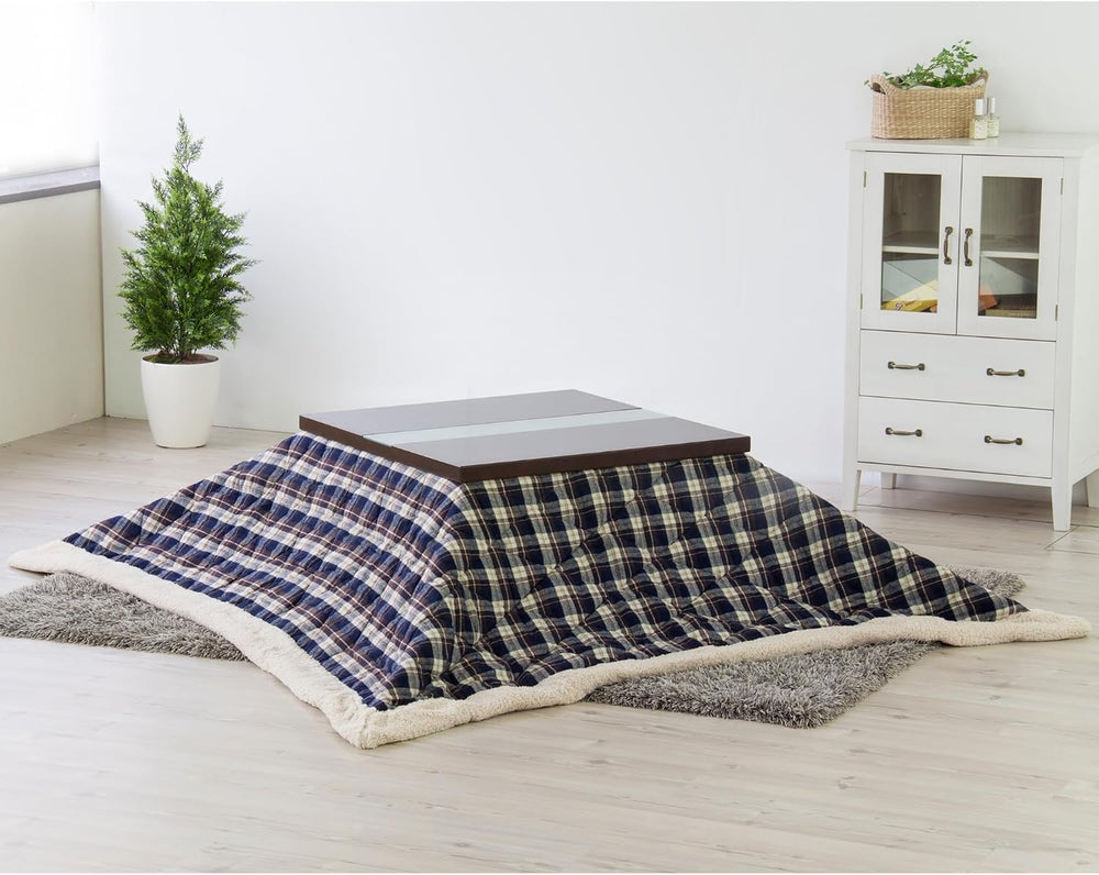 AZUMAYA Kotatsu Futon Comforter Square Shape W75 x D75 Inches, Polyester Fabr...