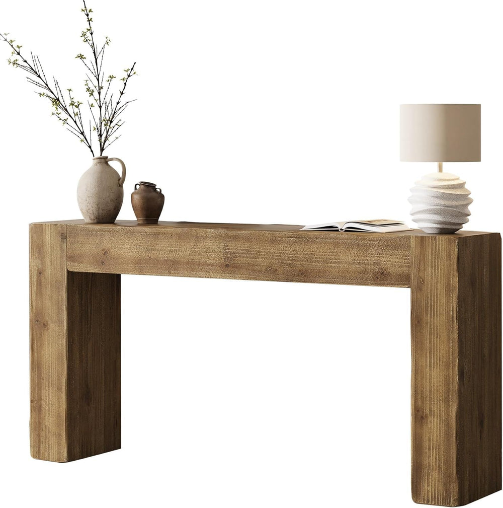 Tribesigns 63-Inch Solid Wood Console Sofa Table, Farmhouse Long Entryway Tab...