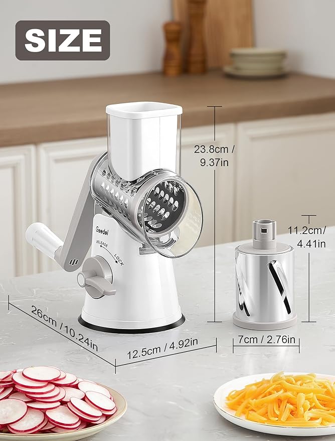 Geedel Rotary Cheese Grater Vegetable Shredder