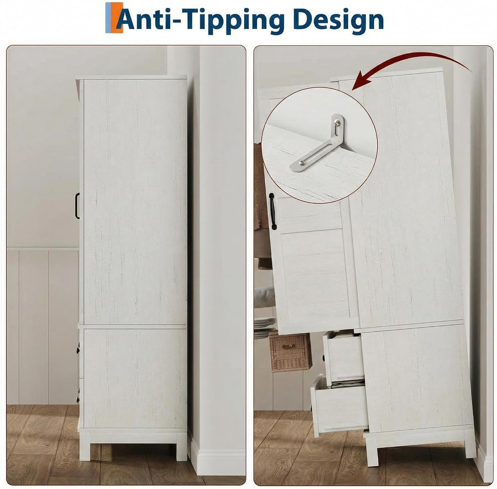 IDEALHOUSE Armoire Wardrobe Closet with 2 Drawers, 72" Tall Wooden Cloth...