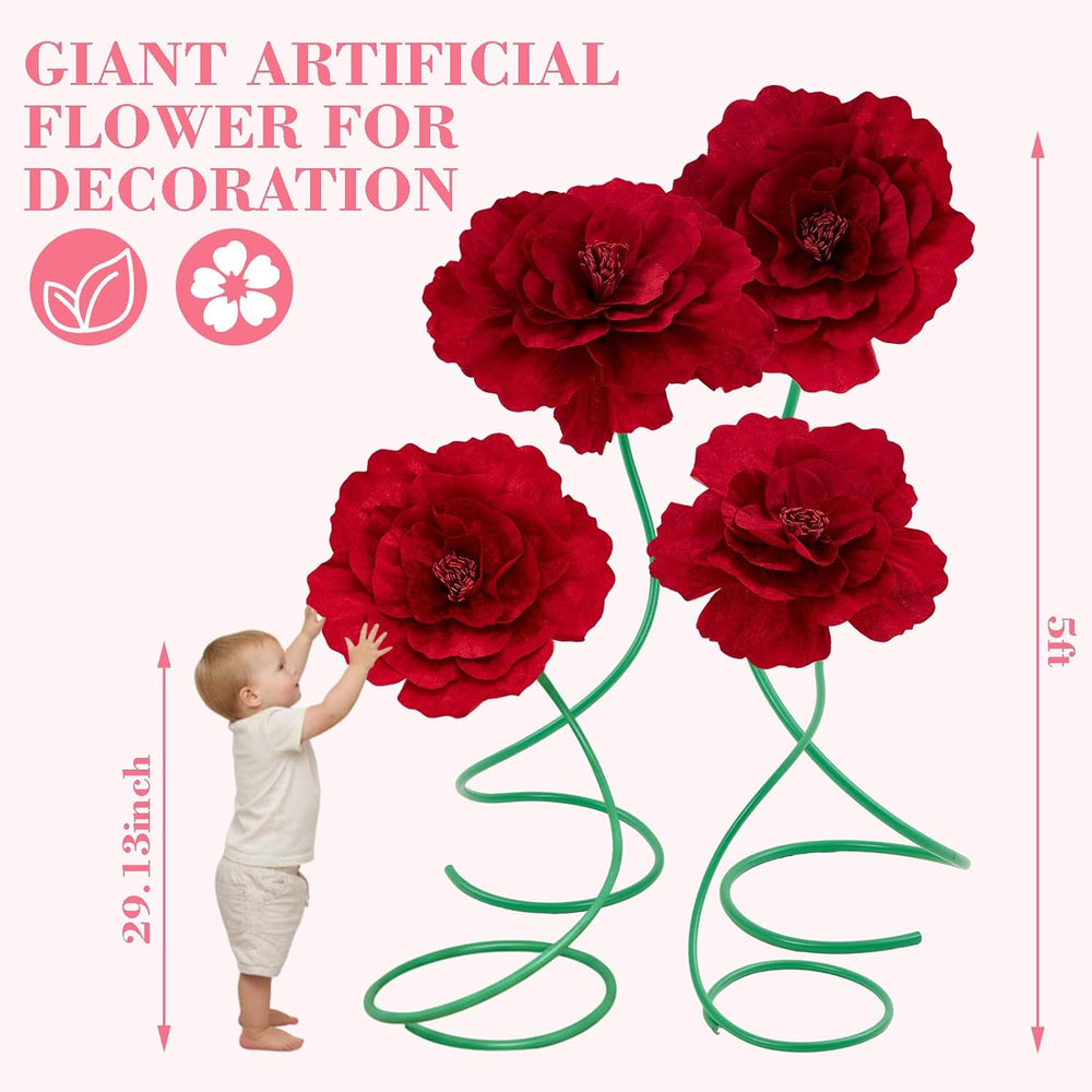 4 Pcs 5 ft Large Peony Giant Artificial Peony