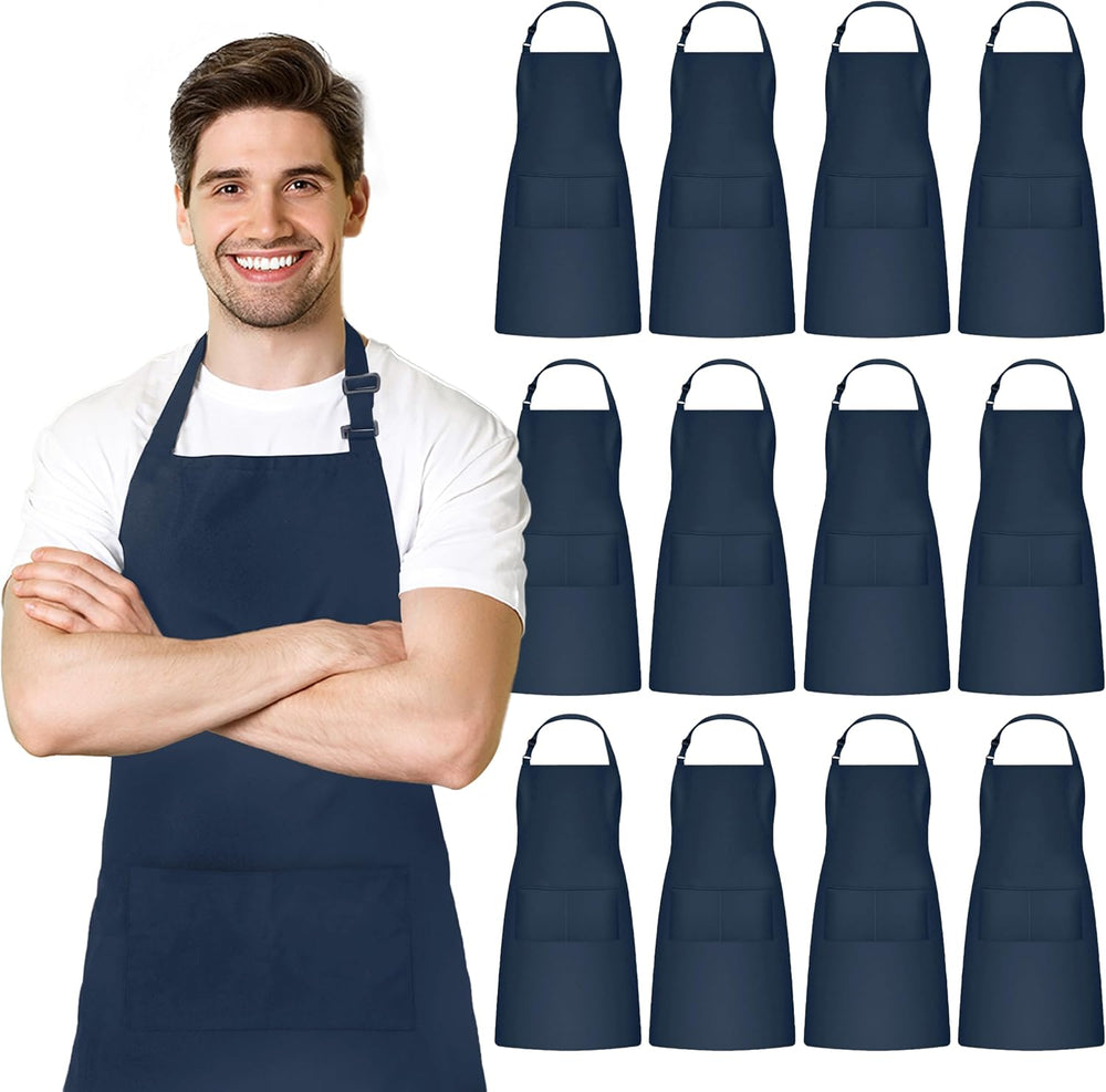 Adjustable Bib Apron 100% Polyester Kitchen Aprons Waterdrop Resistant Aprons