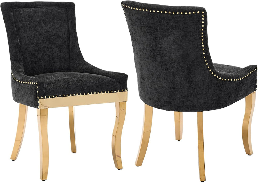 Dining Chairs Set of 2, Kitchen & Dining Room Chairs, Chenille Fabric Uph...