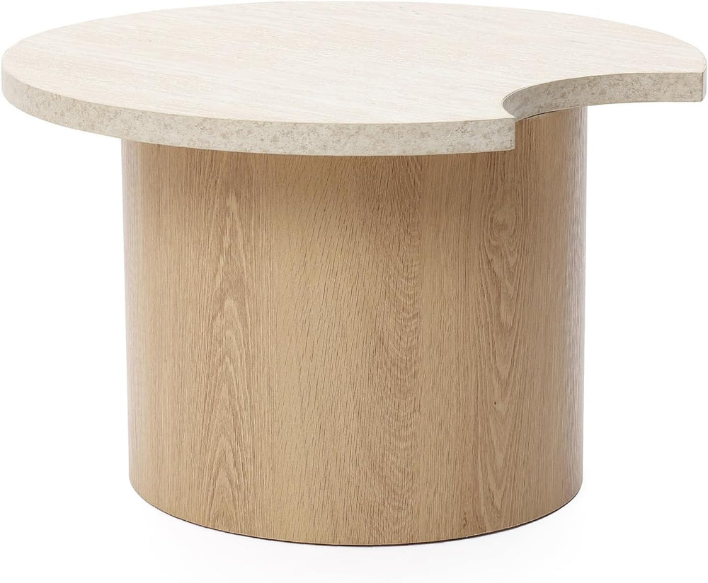 LuxenHome Nesting Coffee Table Set of 2, Modern Round Accent Tables for Small...